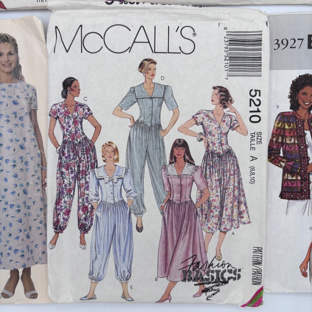 UNCUT Lot of 5 Vintage McCalls Butterick Sewing Patterns 80s 90s Jumpsuit Dress - Picture 12 of 16